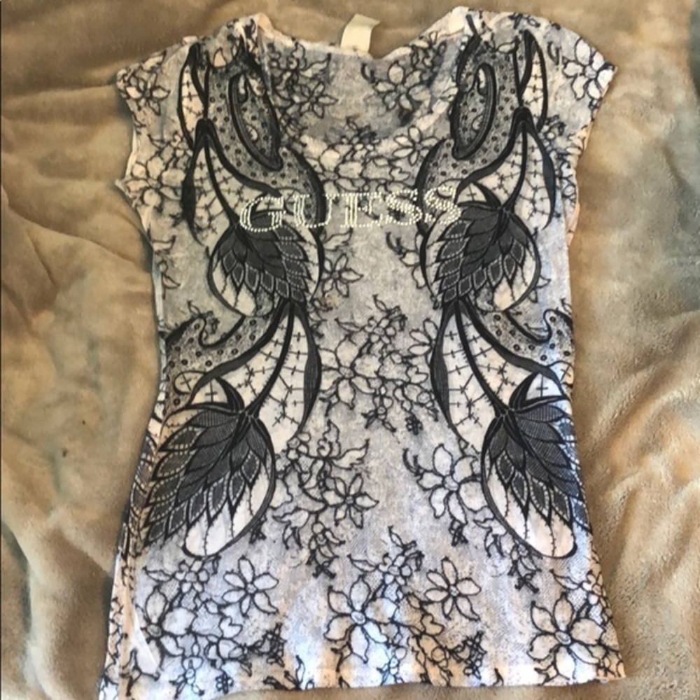 GUESS T-shirt with rhinestone appliqué🌴